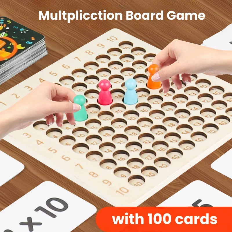 99 Wooden Multiplication Board - Montessori Math Learning Toy for Kids